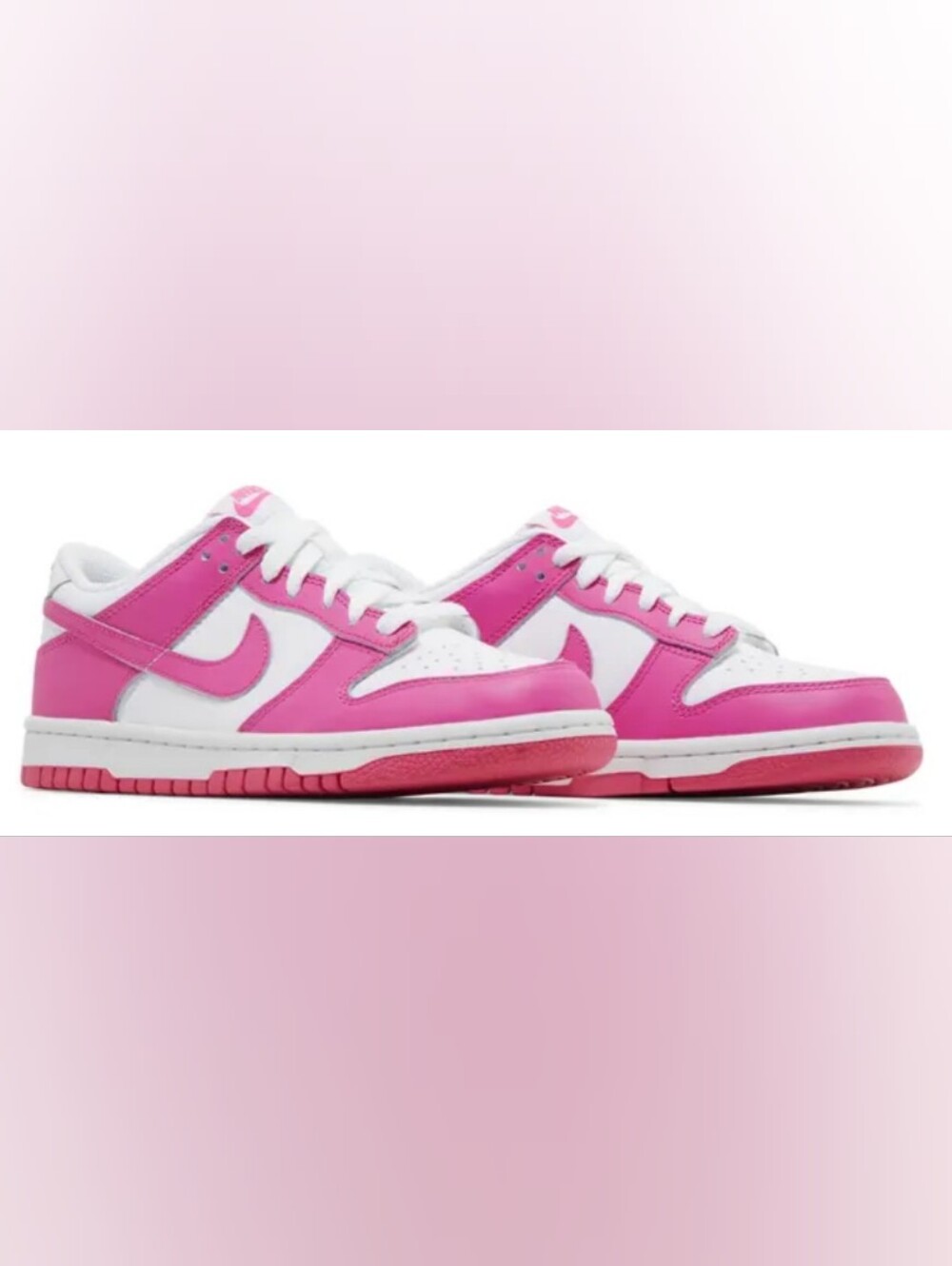 Nike Dunk Low GS 'Laser Fuchsia' Low Top Sneakers Size 7Y W's 8.5 Used Exc/Box